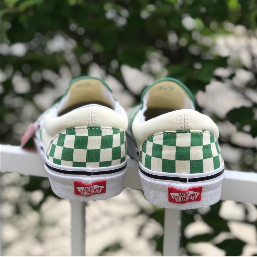Last NWT 5 Star Vans Dk Green Checkerboard Slip On - Picture 5 of 8